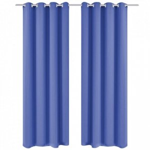 Zasłony zaciemniające z kółkami, 2 szt., 135x245 cm, niebieskie