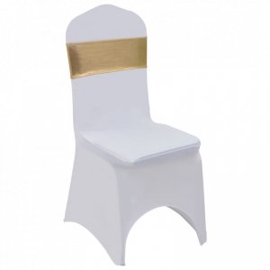 Elastyczne opaski na krzesła, 25 szt., diamentowa klamra, złote