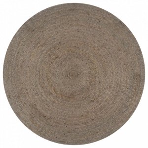 Ręcznie wykonany dywanik z juty, okrągły, 120 cm, szary