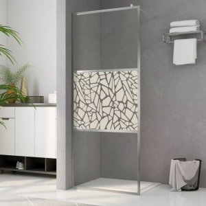 Ścianka prysznicowa, szkło ESG, wzór w kamienie, 80 x 195 cm