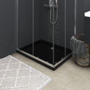 Prostokątny brodzik prysznicowy, ABS, czarny, 70 x 90 cm