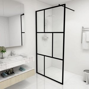 Ścianka prysznicowa z hartowanego szkła, czarna, 100 x 195 cm