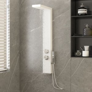 Panel prysznicowy, aluminiowy, biały