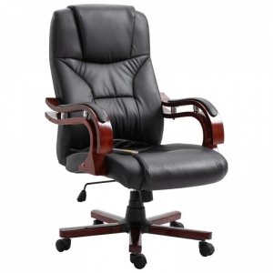 Krzesło biurowe, czarne, sztuczna skóra