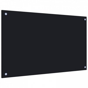 Panel ochronny do kuchni, czarny, 80x50 cm, szkło hartowane