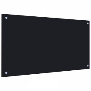 Panel ochronny do kuchni, czarny, 90x50 cm, szkło hartowane