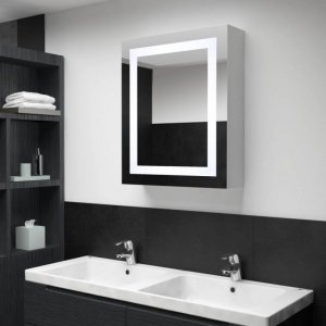 Szafka łazienkowa z lustrem i LED, 50 x 13 x 70 cm