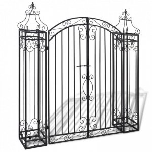 Ozdobna brama ogrodowa z kutego żelaza, 122 x 20,5 x 134 cm
