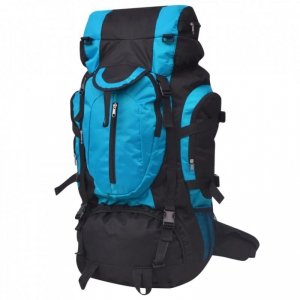 Plecak turystyczny XXL, 75 L, czarno-niebieski