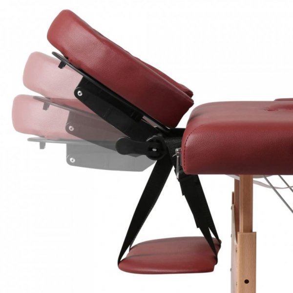 Czerwony składany stół do masażu 3 strefy z drewnianą ramą