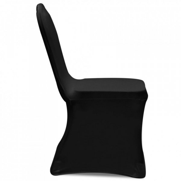 Elastyczne pokrowce na krzesło czarne 4 szt.