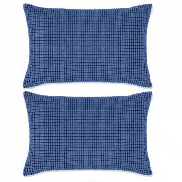 Zestaw 2 poduszek z weluru w kolorze niebieskim, 40x60 cm