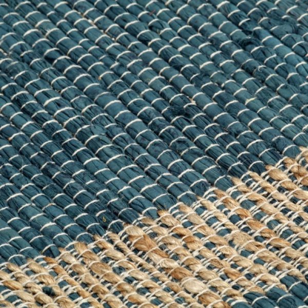 Ręcznie wykonany dywan, juta, niebieski, 160x230 cm