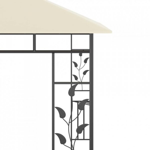 Altana z moskitierą i sznurem lampek, 3x3x2,73 cm, kremowa