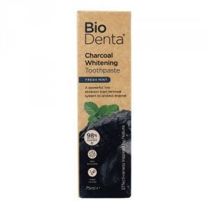 BECONFIDENT BioDenta Wybielająca pasta do zębów z węglem aktywnym o smaku świeżej mięty (75 ml)