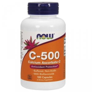 NOW FOODS C-500 Buforowana Witamina C + Wapń + Bioflawonoidy Cytrusowe (100 kaps.)