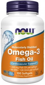 NOW FOODS Omega 3 - DHA 120 mg + EPA 180 mg (100 kaps.)