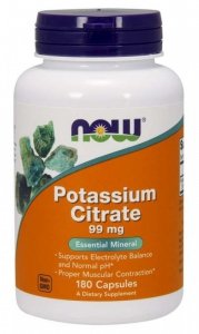 NOW FOODS Potassium Citrate - Cytrynian Potasu 99 mg (180 kaps.)