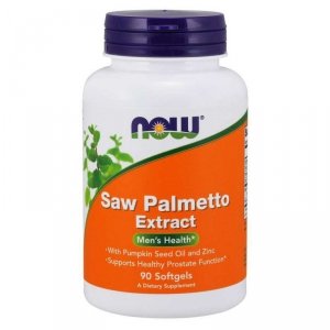 NOW FOODS Saw Palmetto Extract - Palma Sabalowa + Olej z nasion dyni + Cynk (90 kaps.)