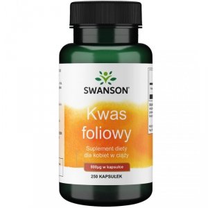 SWANSON Kwas foliowy 800 mcg  dla kobiet w ciąży (250 kaps.)