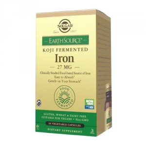SOLGAR Earth Source® Koji Fermented Iron 27 mg  (30 kaps.)