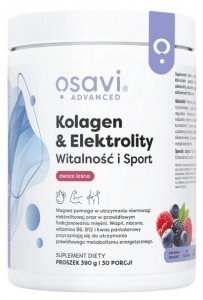 OSAVI Kolagen i Elektrolity Witalność i Sport, owoce leśne (390 g)