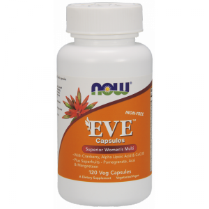 NOW FOODS EVE Superior Womens Multi - Multiwitamina i Składniki Mineralne dla Kobiet EVE bez Żelaza (120 kaps.)