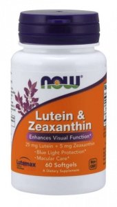 NOW FOODS Luteina 25 mg i Zeaksantyna 5 mg (60 kaps.)