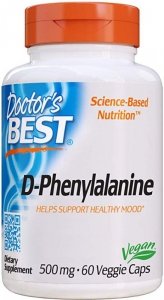 DOCTOR'S BEST D-Phenylalanine - D-Fentyloalanina 500 mg (60 kaps.)