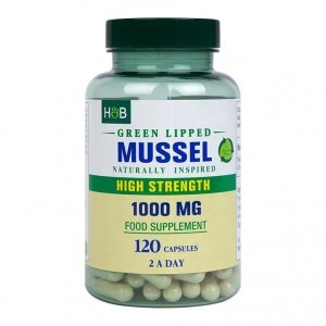 HOLLAND & BARRETT Green Lipped Mussel - Małża zielona - Omułek zielonowargowy 500 mg (120 kaps.)