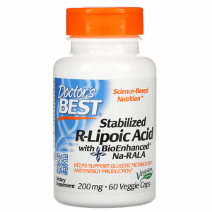 DOCTOR'S BEST Stabilized R-Lipoic Acid 200 mg (60 kaps.)