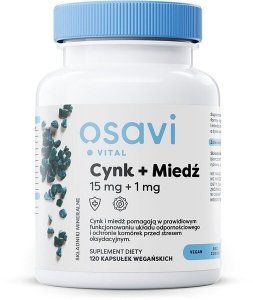 OSAVI Cynk 15 mg + Miedź 1 mg (120 kaps.)