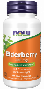 NOW FOODS Elderberry 500 mg Bez Czarny (60 kaps.)
