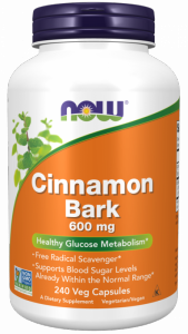 NOW FOODS Cinnamon Bark - Cynamon 600 mg (240 kaps.)
