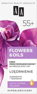 AA Flowers & Oils 55+ Krem przeciwzmarszczkowy na okolice oczu i ust - ujędrnienie 15ml