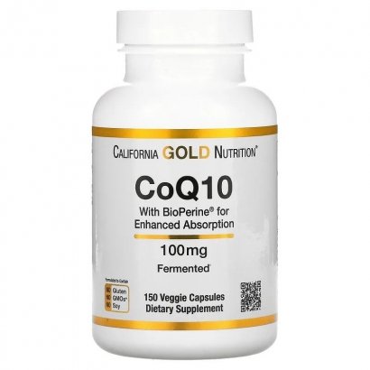 California Gold Nutrition CoQ10 USP with Bioperine 100mg 150 kaps. 