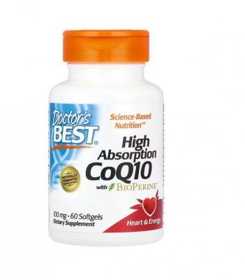 DOCTOR&#039;S BEST Koenzym Q10 100 mg i Piperyna BioPerine (60 kaps.)