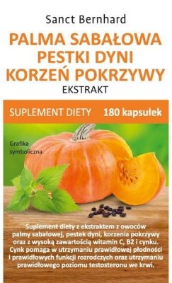 KRAUTERHAUS SANCT BERNHARD Palma sabałowa, pestki dyni, korzeń pokrzywy -  ekstrakt (180 kaps.)