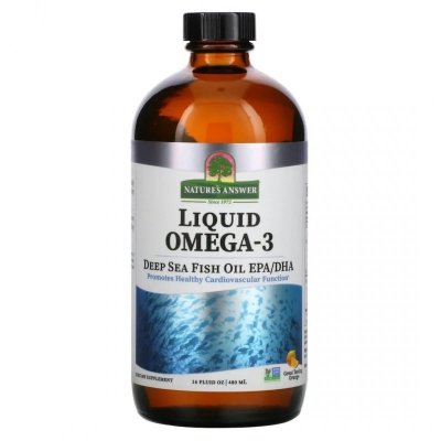NATURE&#039;S ANSWER Liquid Omega-3 Deep Sea Fish Oil EPA/DHA (480 ml)