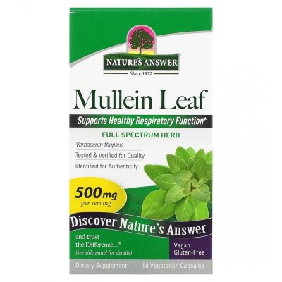 NATURE&#039;S ANSWER Mullein Leaf - Dziewanna (90 kaps.)