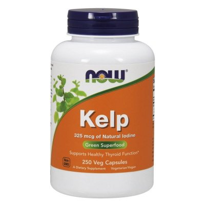 NOW FOODS Kelp (naturalny Jod) - Morszczyn Pęcherzykowaty (250 kaps.)