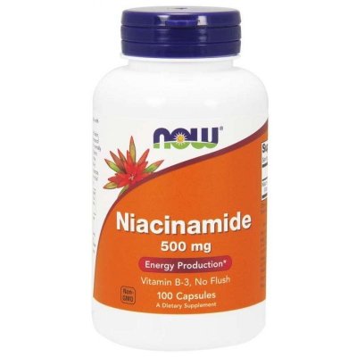 NOW FOODS Witamina B3 - Niacyna (Niacinamide) 500 mg (100 kaps.)