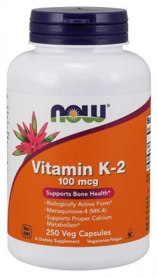 NOW FOODS Witamina K2 MK4 100 mcg (250 kaps.)