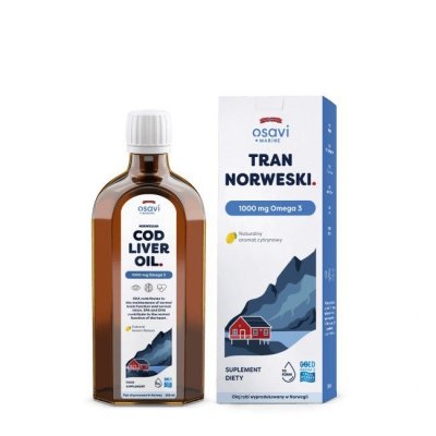 OSAVI Tran Norweski 1000 mg Omega 3 - smak cytrynowy (250 ml)