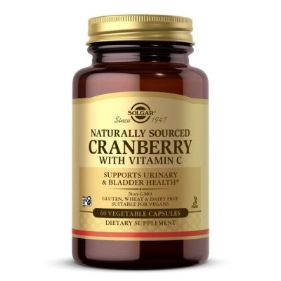 SOLGAR Cranberry with Vitamin C - Żurawina ekstrakt z witaminą C (60 kaps.)
