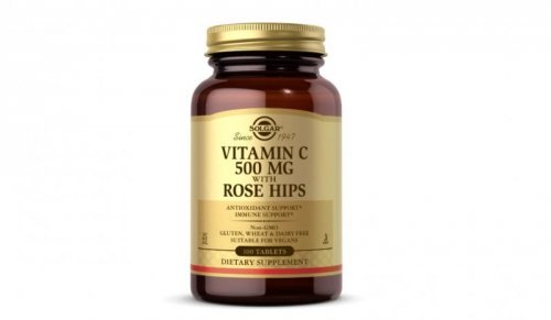 SOLGAR Vitamin C 500 mg with Rose Hips - Witamina C 500 mg z dziką różą (100 tabl.)