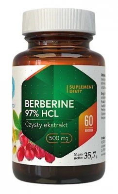 HEPATICA Berberine 97% HCL - Czysty ekstrakt - Berberyna 500 mg (60 kaps.)