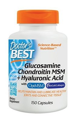 DOCTOR'S BEST Glukozamina, Chondroityna, MSM i Kwas Hialuronowy (150 kaps.)