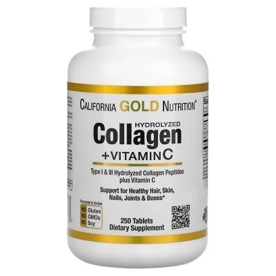California Gold Nutrition, Hydrolizowane peptydy kolagenu i witamina C
