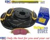 Przednie klocki YellowStuff + NACINANE tarcze hamulcowe 336mm EBC seria USR Ford Mustang 2011-2014